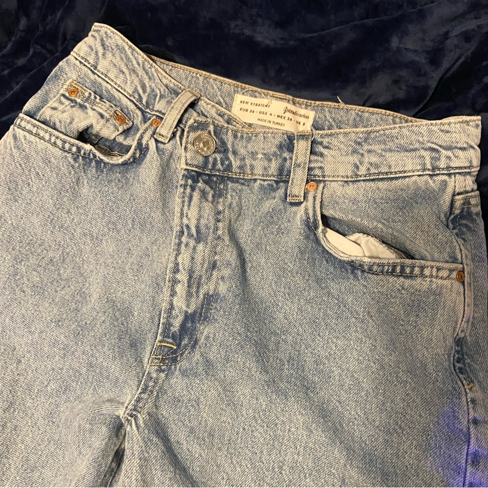 Astradivarius asymmetrical raw hem wide leg jeans